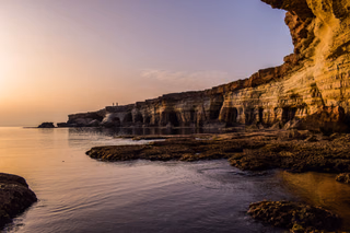Rocky Mediterranean coastline at Cape Greco, Cyprus