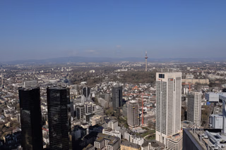 Frankfurt skyline and surrounding neighbourhoods