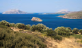 Aegean Sea and islands viewed from Cape Sounion, Greece